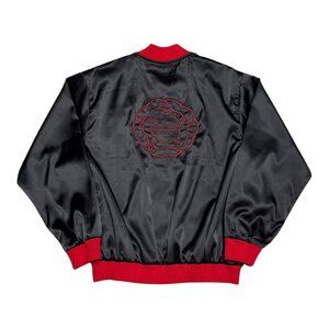GOOD GIRL Carolina Herrera NY Designer Satin Bomber Jacket Womens Large